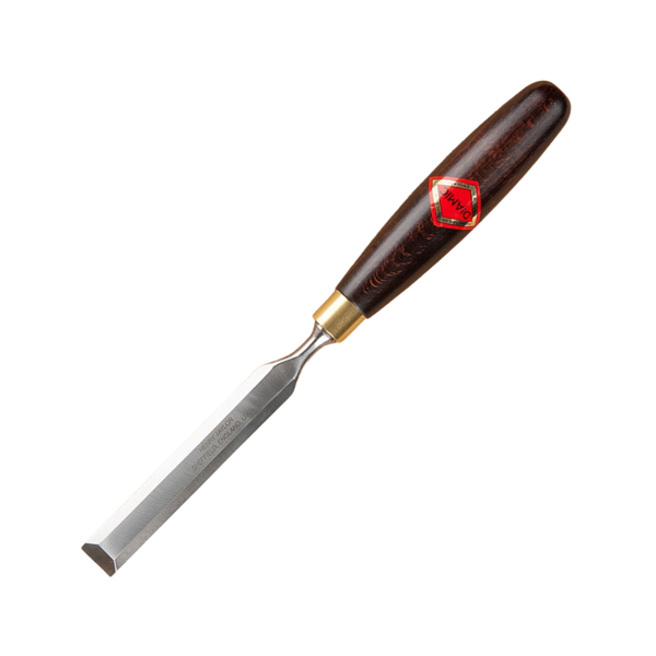 firmer chisel with a steel blade and 'Diamic' brand wooden handle on a white background