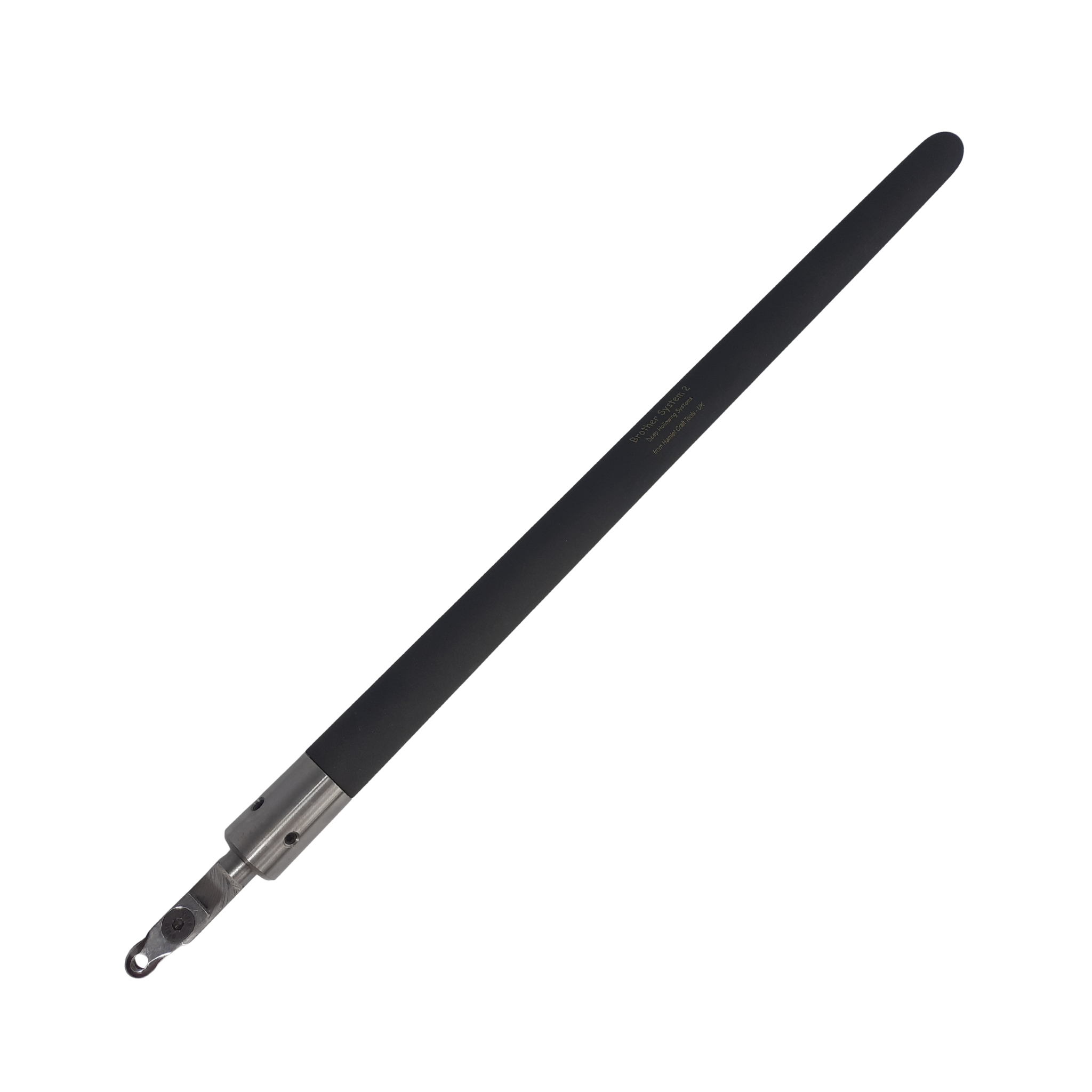 rubber and steel handle with high speed steel tipped stem on a white background