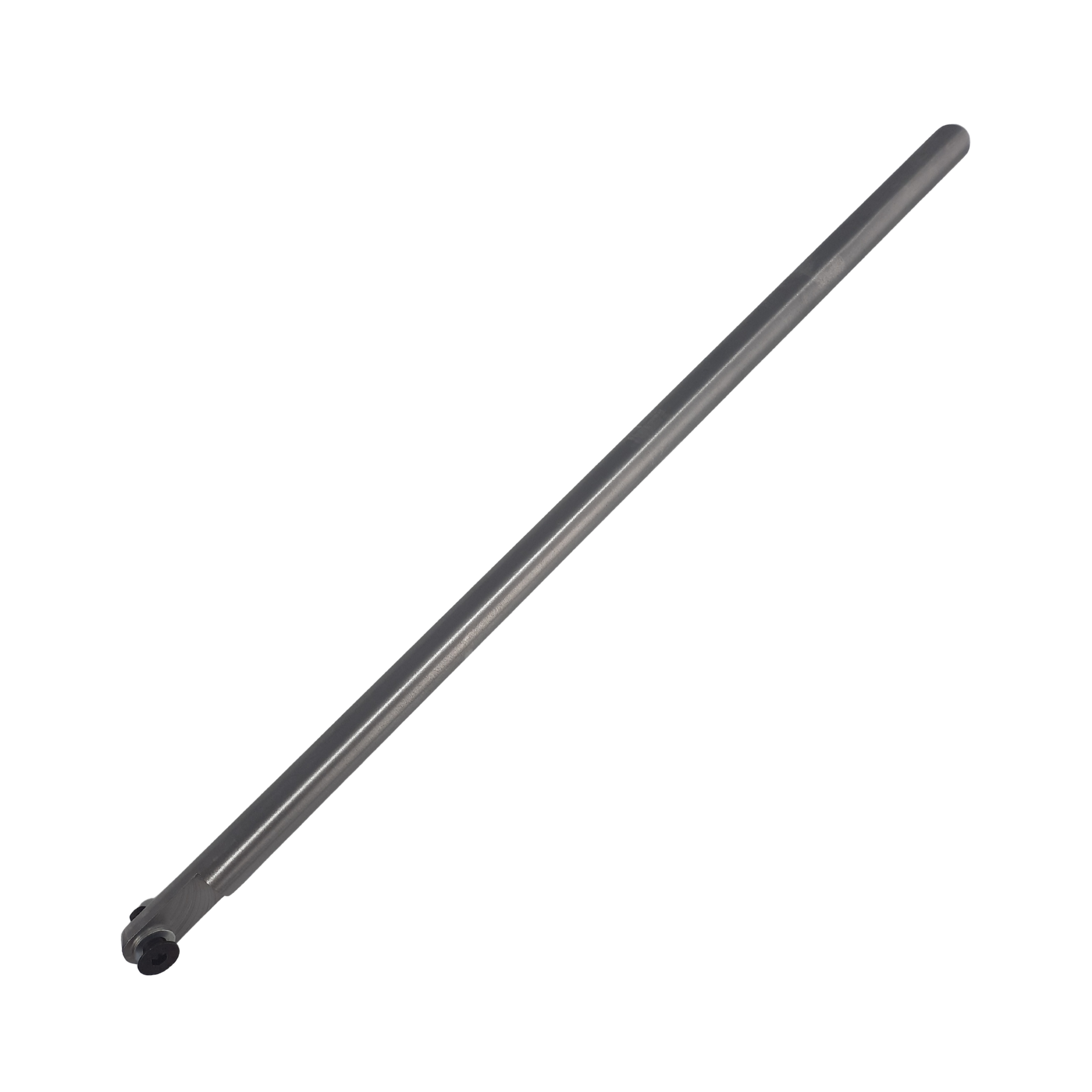 straight steel stem with screw and washer on a white background