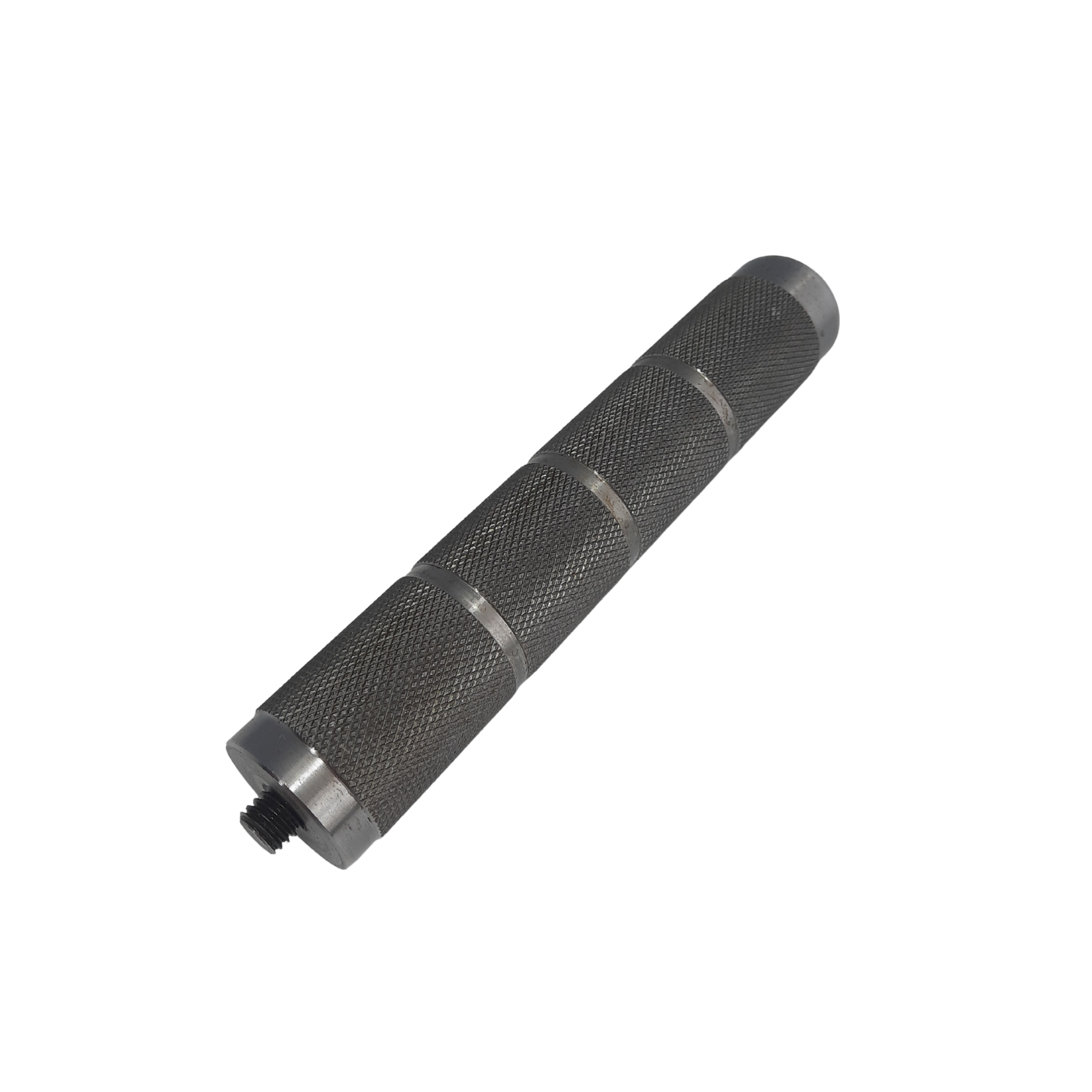metal handle with screw attachment on a white background