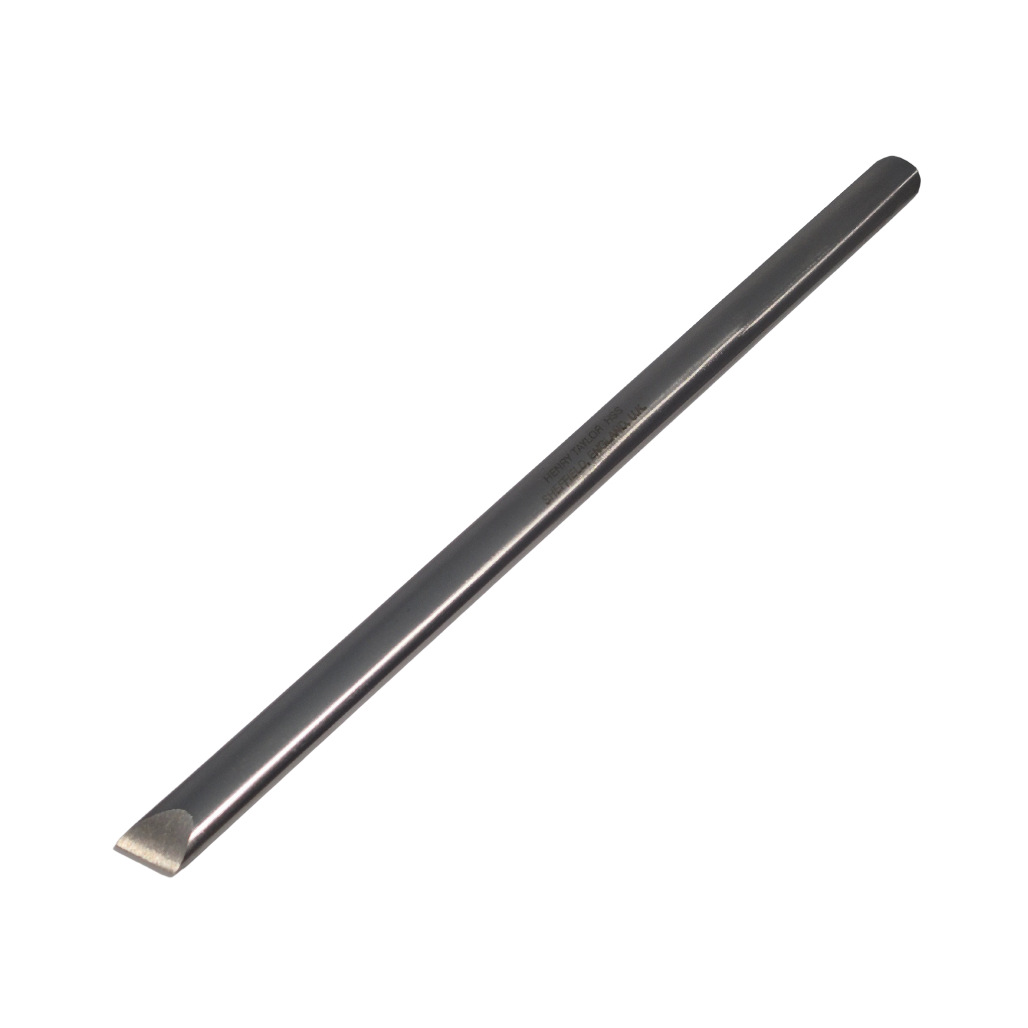 woodturning oval skew high speed steel blade on a white background