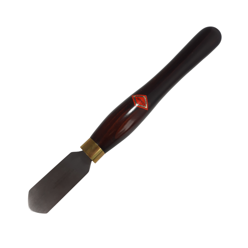 woodturning shear scraper with high speed steel blade and wooden handle on a white background