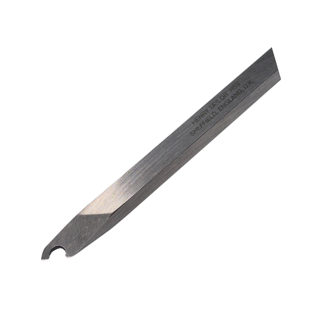 close up of woodturning captive ring tool high speed steel blade