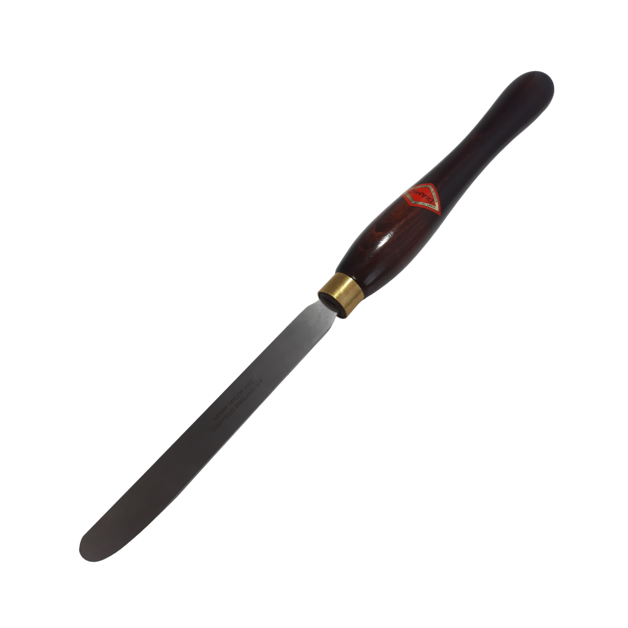 woodturning shear scraper with high speed steel blade and wooden handle on a white background