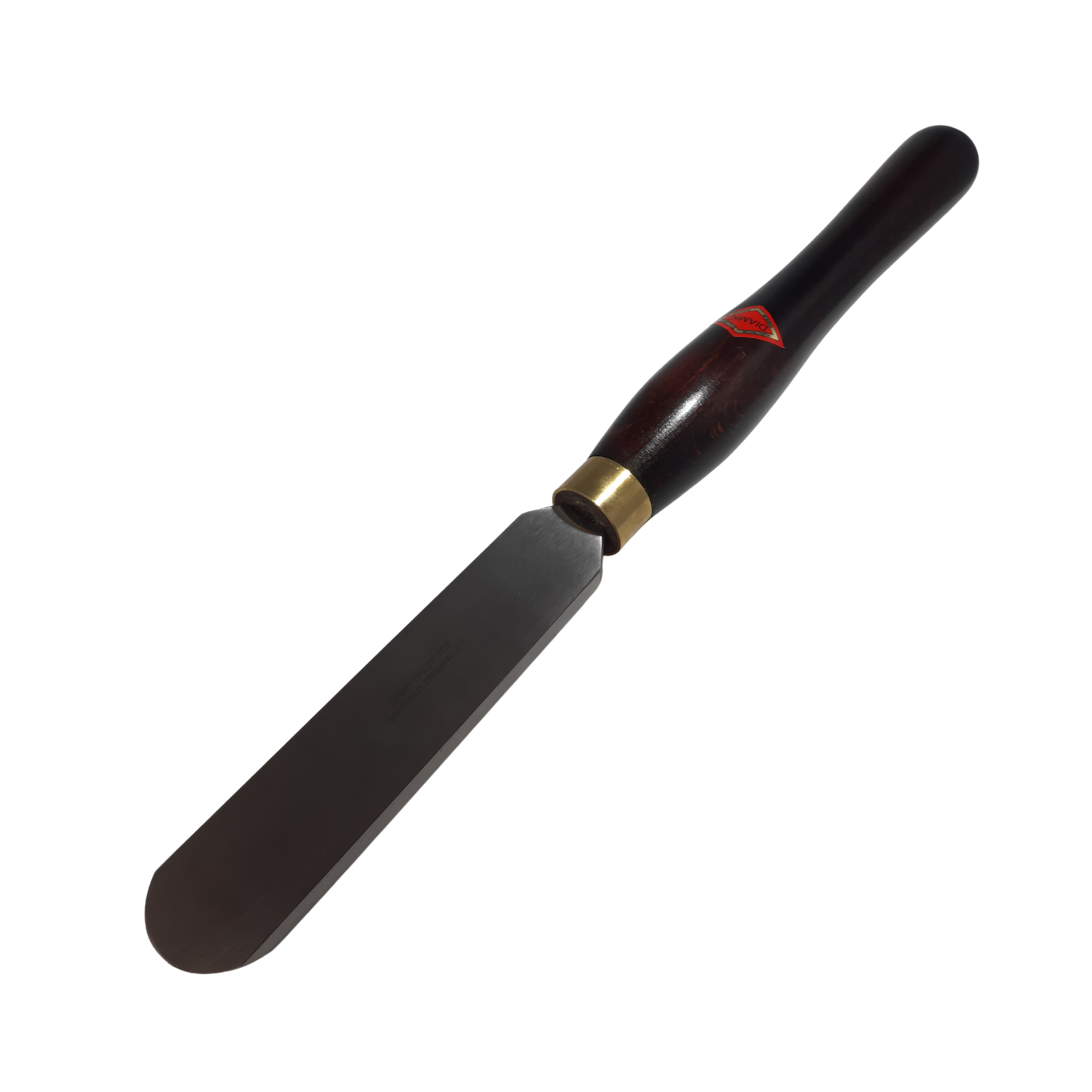 woodturning heavy duty round scraper with high speed steel blade and wooden handle on a white background