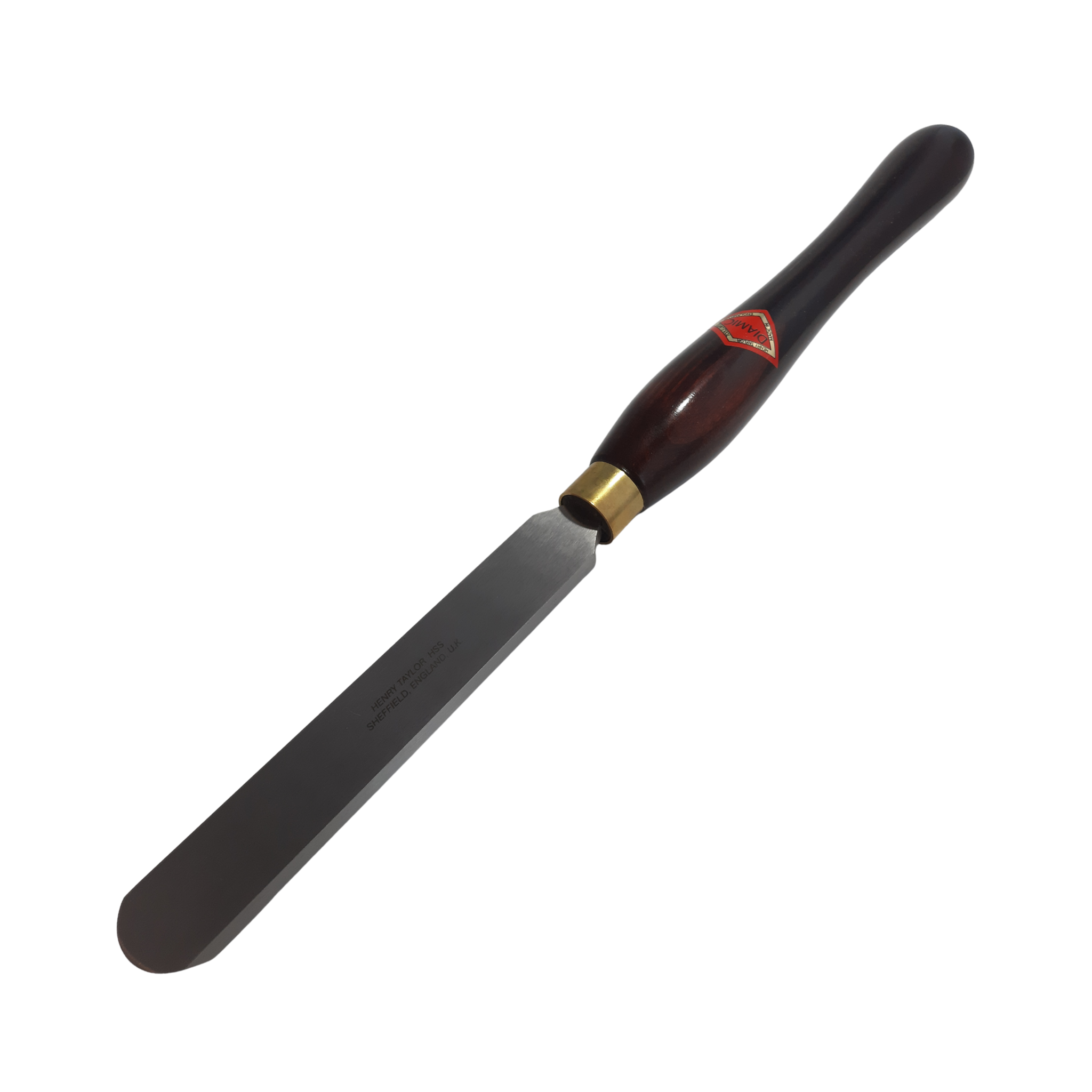 woodturning 1" round scraper with high speed steel blade and wooden handle on a white background