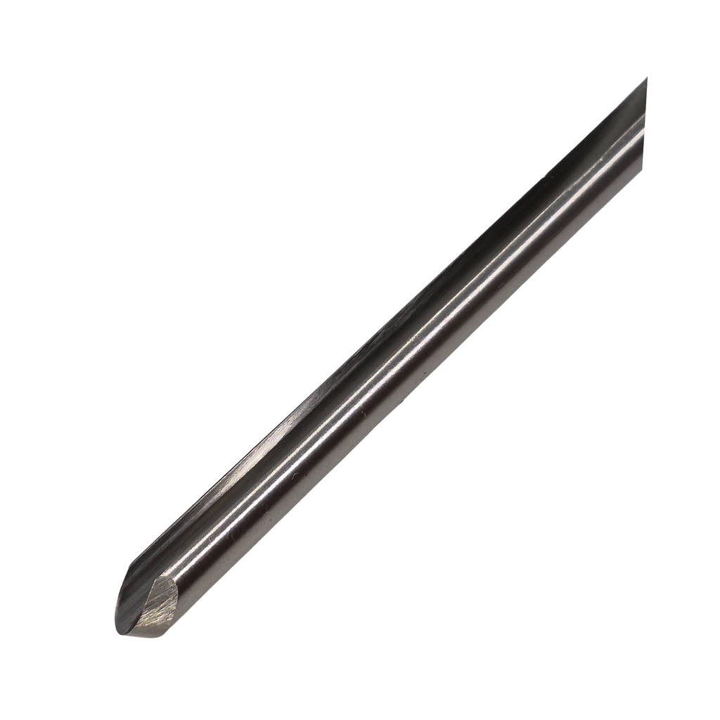 close up of woodturning 3/8" bowl gouge high speed steel blade with fingernail grind