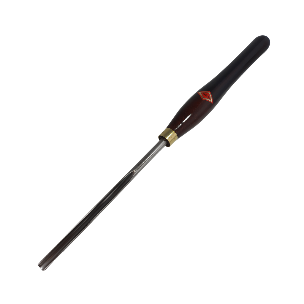 woodturning 3/8" bowl gouge with high speed steel blade and wooden handle on a white background