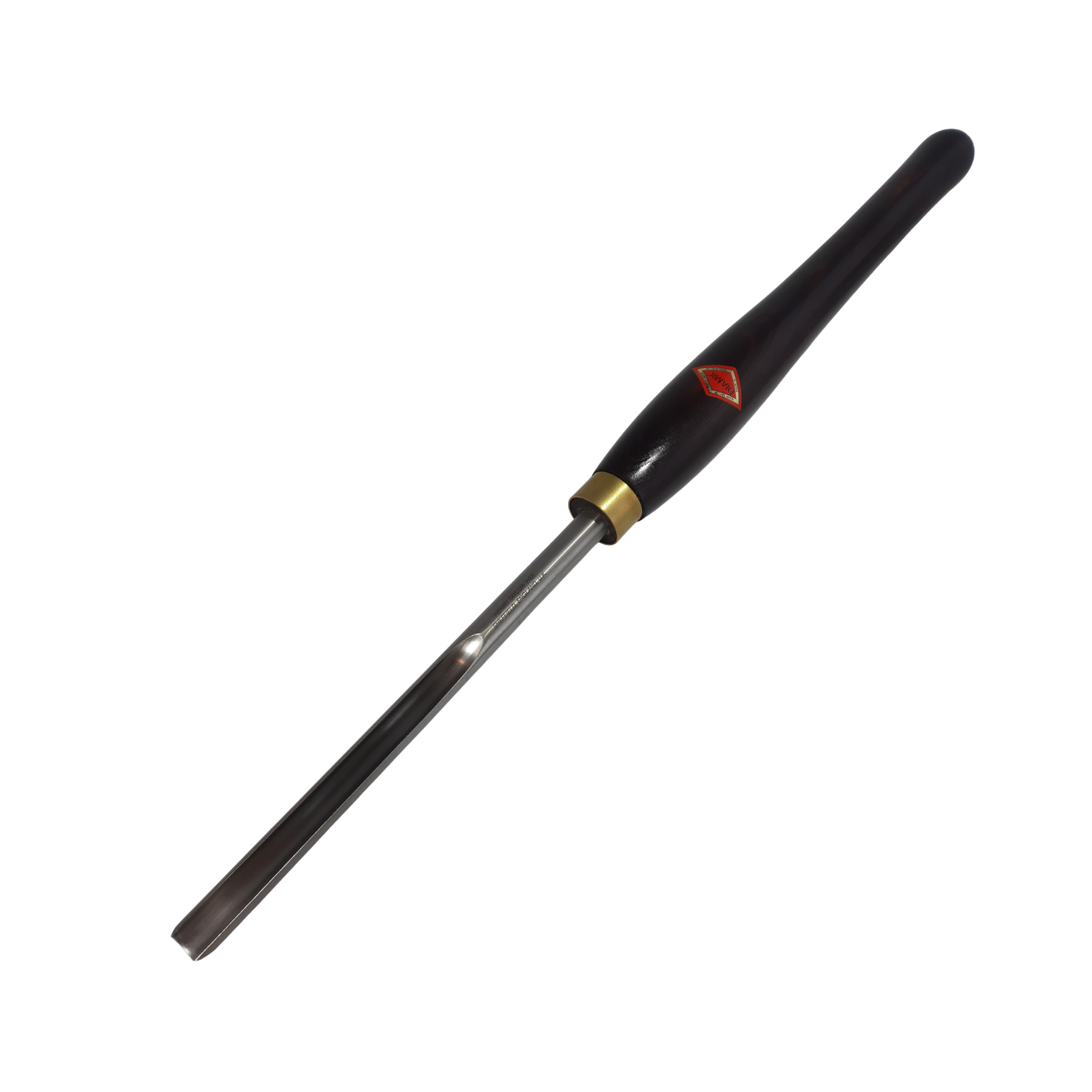 woodturning 1/2" bowl gouge with high speed steel blade and wooden handle on a white background