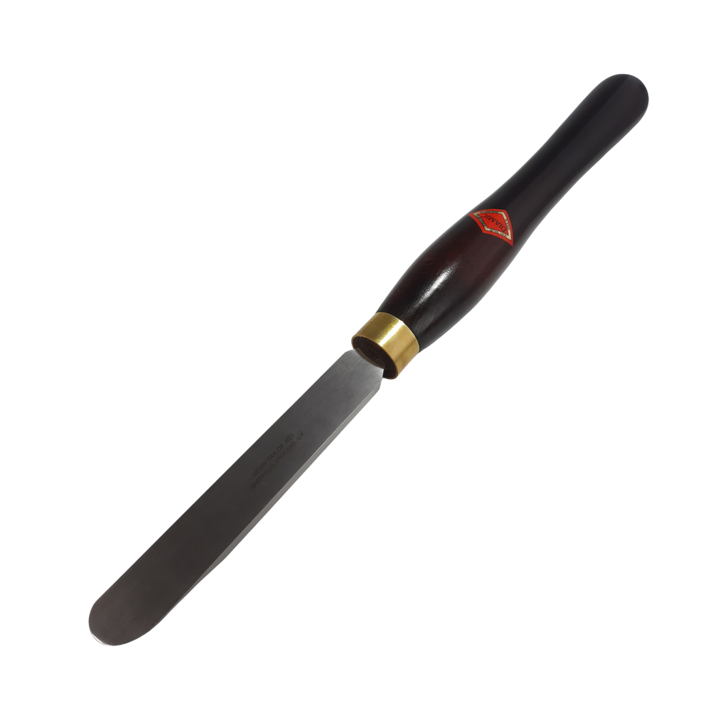 woodturning 1" scraper with high speed steel blade and wooden handle on a white background